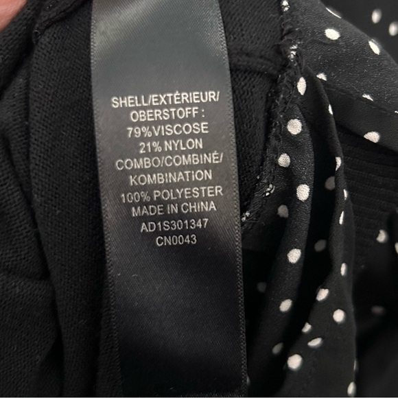 Adrianna Papell Black Polka Dot Twofer Sweater with Collar Size 2X - Picture 6 of 9